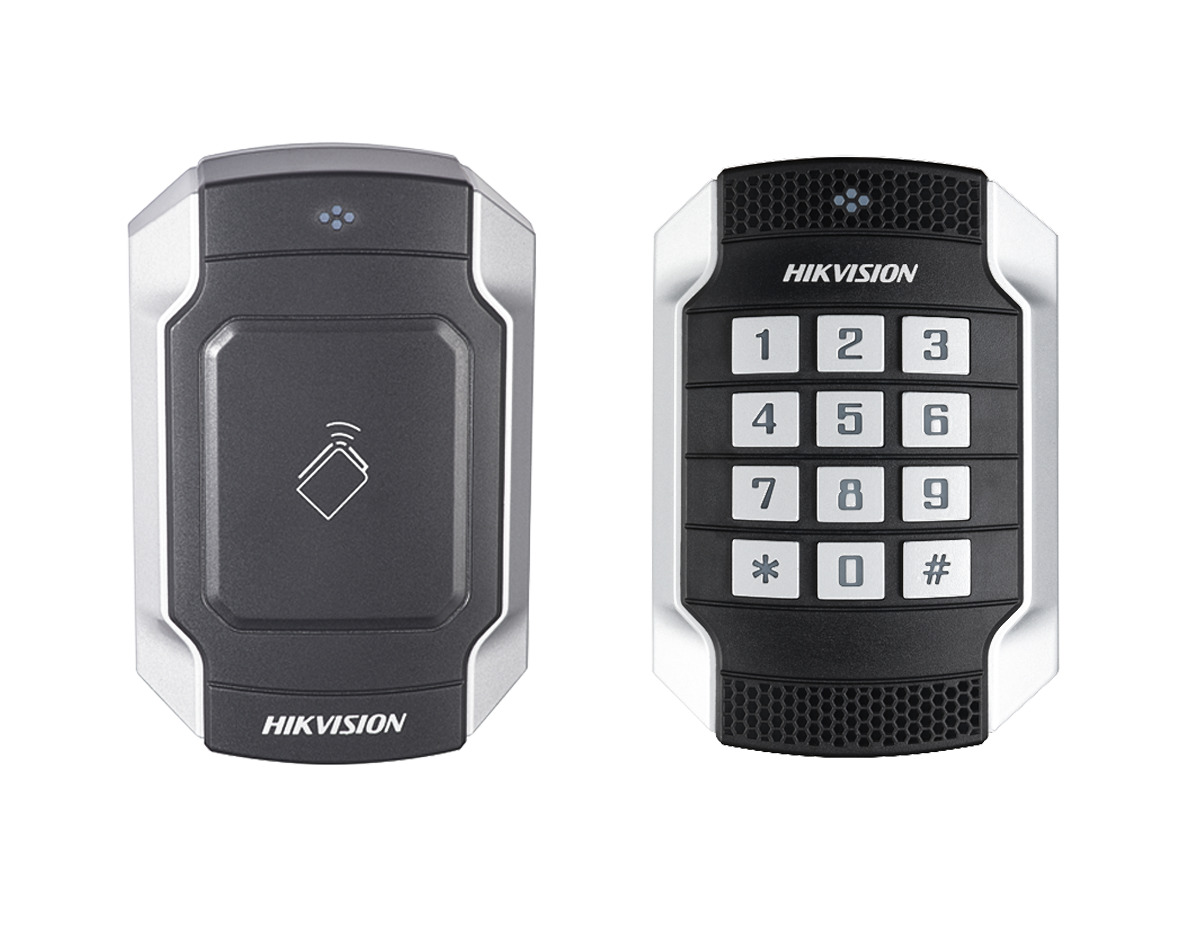 Hikvision outdoor vandal-resistant keypad and Mifare card reader